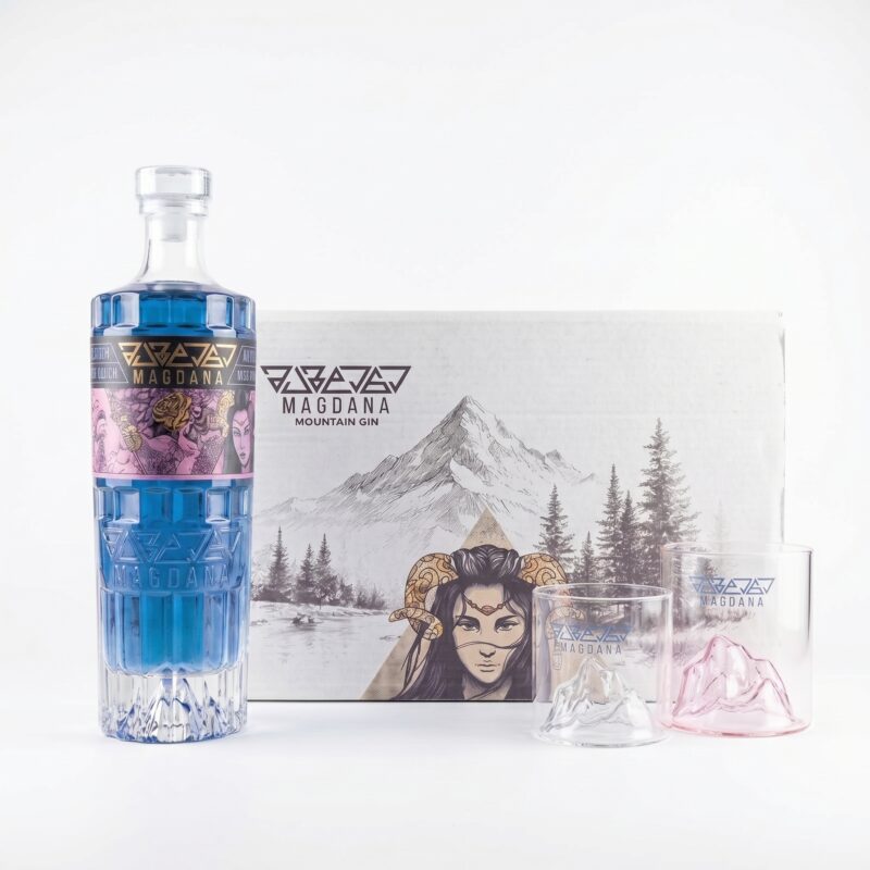 Magdana Gin Liqueur Mysterious Rose 0.7L + 2 Branded Glasses