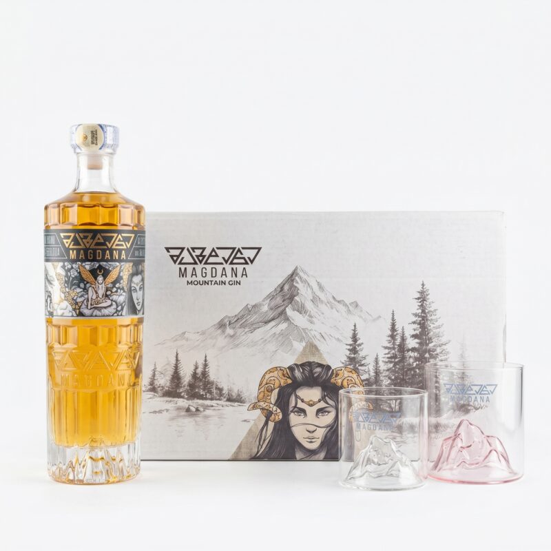 Magdana Gin Liqueur Honey Kiss 0.7L + 2 Branded Glasses